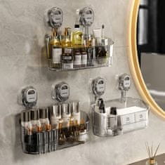 HOME & MARKER® Polica za tuš s vakuumskim držačem bez bušenja, vodootporna s odvodom vode, snažna nosivost | LUXSHELF