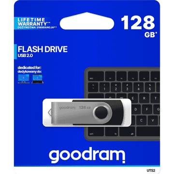 GoodRam USB KLJUČ 128GB 2.0 za pohranu podataka crno srebrni