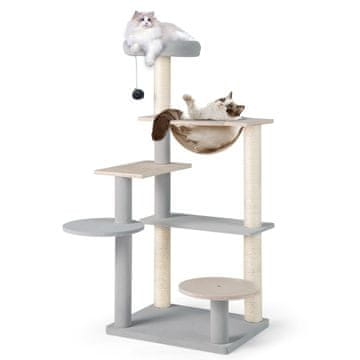 Northix Moderna grebalica za mačke 113 cm s platformom i sisal stupovima