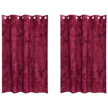 Vidaxl Baršunaste zavjese 2 pcs Vinska crvena 175 x 140 cm Baršun