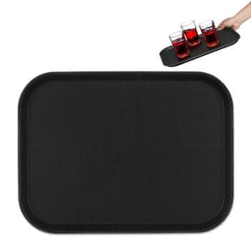 Northix Crni neklizajući pladanj za posluživanje 41x30 cm