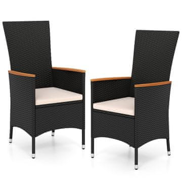 Northix Vrtne stolice set 2 PE ratan 62x58x107 cm bež 180 kg