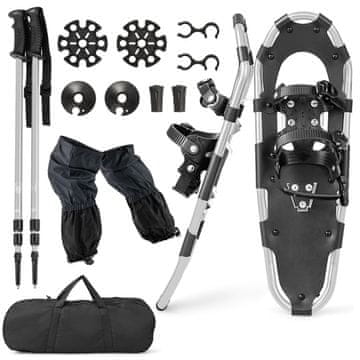 Northix Set krplji 78 cm aluminijski okvir podesivi štapovi srebrni