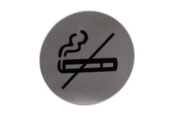 Walteco Znak zabrane pušenja No Smoking Sign, ? 75 mm, self-adhesive, stainless steel