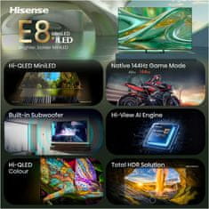 Hisense 75E8S 4K UHD TV, VIDAA Smart OS
