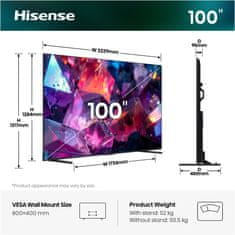 Hisense 100E7S PRO 4K UHD TV, VIDAA Smart OS