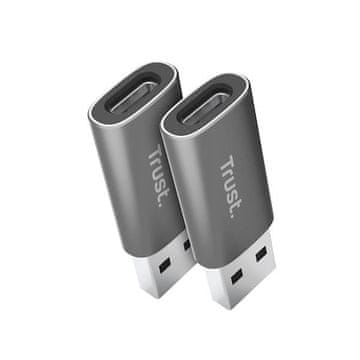 Trust CALYX adapter USB-A na USB-C, 2 kom., sivi (25573)