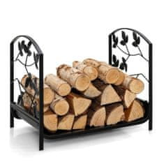 Northix Crni stalak za drva za ogrjev od teškog čelika 48x34x41 cm 50kg