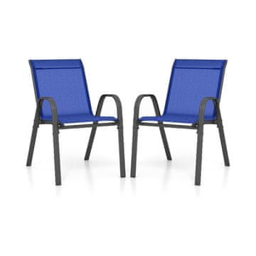 Northix Set 2 složive vanjske stolice plave metal tekstil 150 kg