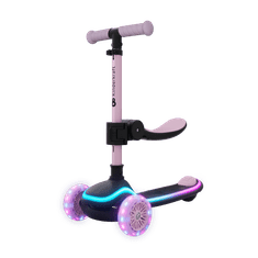Kinderkraft Raket Up 2u1 dječji romobil, sklopivi, LED rasvjeta, roza