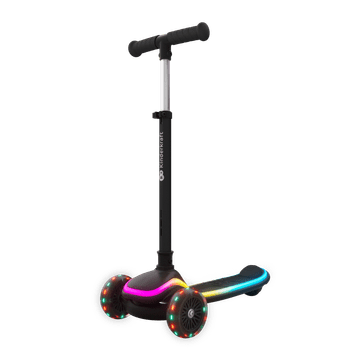 Kinderkraft Raket Up 2u1 dječji romobil, sklopivi, LED rasvjeta, crni