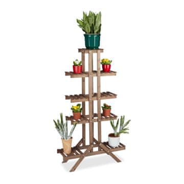 Northix Polica za biljke s 5 polica – drveni cvjetni stalak