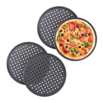 Northix Okrugli kalup za pizzu set 4 kom neprianjajući metal