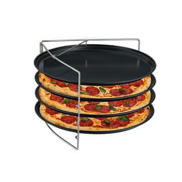 Northix Set posuda za pizzu 4 kom s postoljem neprianjajući