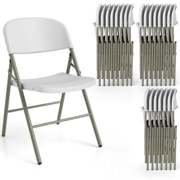 Northix Paket od 6 sklopivih stolica, metal/plastika, nosivost 150 kg, bijele