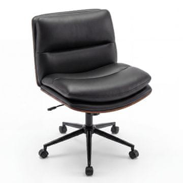Northix Ergonomska crna uredska stolica s kotačima 110 kg nosivost