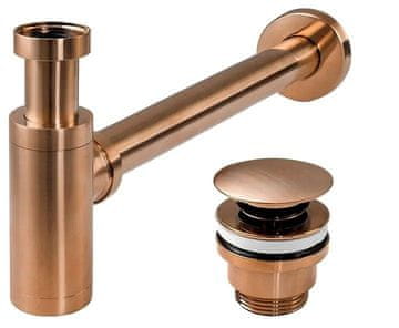 REA Rea sifon za umivaonik s klik-klak čepom COPPER MAT