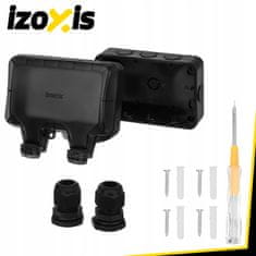 Izoksis IP66 230V 16A vodootporni vanjski dvostruki razdjelnik utičnica crne boje