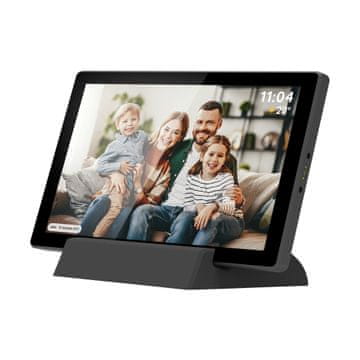 Krüger&Matz Digitalni okvir za fotografije s dodirnom baterijom od 5000 mAh, FRAMEO Wi-Fi zvučnikom, 32 GB, 10,1″ + aplikacija
