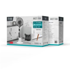 Teesa Samostojeći ventilator od 75 W s vodenom maglom na kotačima, 43 cm, 2,8 l, daljinski upravljač, bijela boja