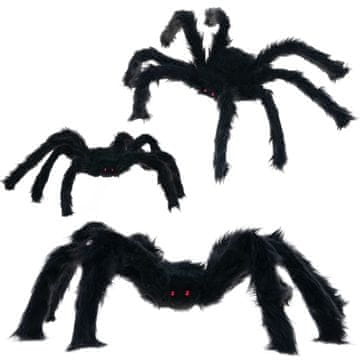 Umjetni pauk, dlakavi, crni, ukras za Noć vještica, strašna tarantula, 40 cm