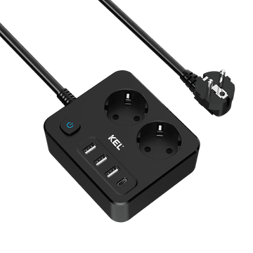 PRODUŽNI KABEL ZA ZAŠTITU OD PRENAPONA 2 SCHUKO 4XUSB UTIČNICE S PREKIDAČEM