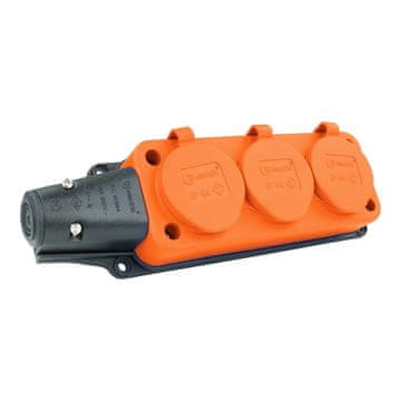 tp electric Produžna utičnica 3 utičnice 16A 230V bez kabela narančasta Schuko 9610