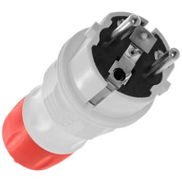 Ravni izmjenjivi utikač WT-54 IP54 2P+Z 16A 250V Uni-Schuko sivo-crveni