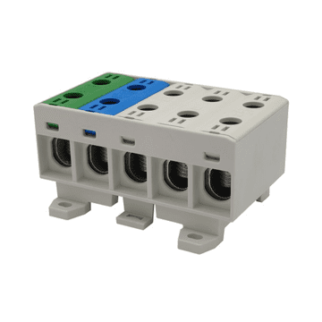 BE Univerzalni spojnik za šine ETB 50/1x5 (L1,L2,L3,N,PE) Al/Cu električni vijak 10 rupa za kablove Elektro Becov