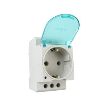 DIN UTIČNICA TH35 16A 230V S POKLOPCOM ZA RAZVODNI ORMAR