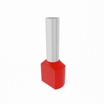 Elprom 100 kom 2x1/8mm izoliranih dvostrukih crvenih završnih čahura TE1008 0354