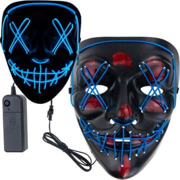 TG70276 LED maska svijetleća LED Halloween zabava čistka zastrašujuća na baterije