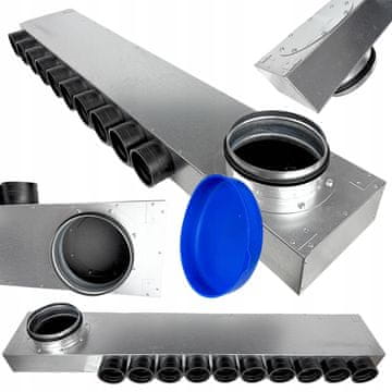 HG Hava RAZVODNA KUTIJA VENTILACIJSKI RAZVODNIK FI 200 ZA 10X CIJEVI FI 75