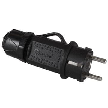 tp electric UPS ELEKTRIČNI UTIKAČ IP44 S UPOTREBOM ZA RAČUNALNI KABEL CRNE BOJE