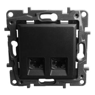 LEGRAND DVOSTRUKA RAČUNALNA UTIČNICA RJ45 CAT.6 FTP MREŽNA CRNA