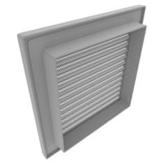 airRoxy FASADNA VENTILACIJSKA REŠETKA S MREŽOM KANALA, SIVA 14X14 CM