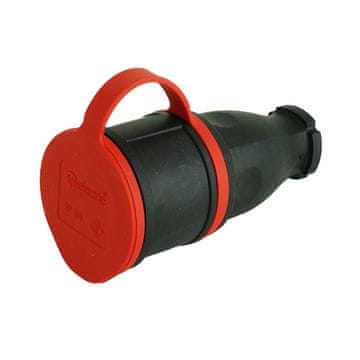 tp electric PRIJENOSNA RAVNA GUMENA UTIČNICA 16A 230V CRNA HERMETIČKA SCHUKO