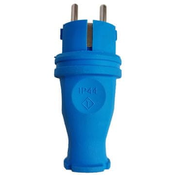 tp electric RAVNI GUMENI UTIKAČ 16A 230V IP44 UNI-SCHUKO HERMETIČKI PLAVI