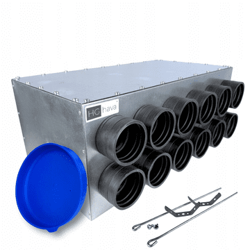 HG Hava RAZVODNA KUTIJA VENTILACIJSKI RAZVODNIK FI 160 ZA 12X CIJEVI FI 75