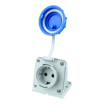 tp electric Hermetična zidna utičnica 16A 2P+Z 230V IP68 nadgradna Schuko 1162