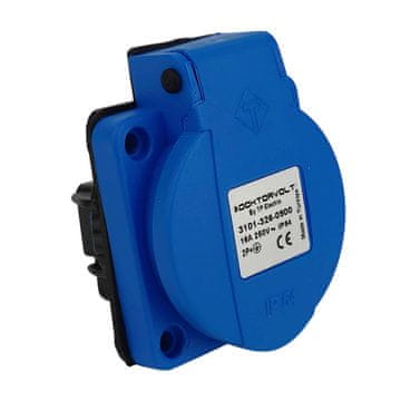 tp electric UTIČNICA ZA PLOČU IP54 S UZEMLJENJEM 230V 16A TIP E PLAVA