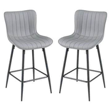 Northix Set 2 ergonomske barske stolice 51x47x94 cm metal 150kg