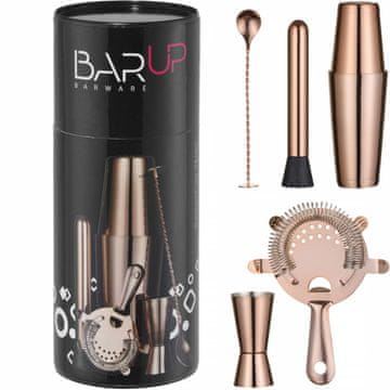 Bar Up Set za barmena u tubi, shaker, jigger, cjedilo, muddler, žlica - bakar