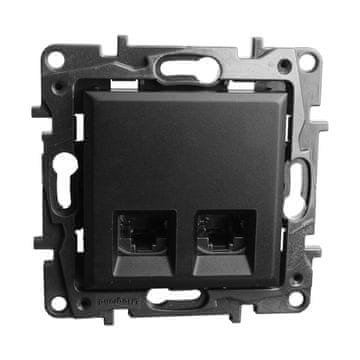 LEGRAND DVOSTRUKA RAČUNALNA UTIČNICA RJ45 CAT.5E FTP MREŽNA CRNA
