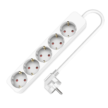 PRODUŽNI KABEL ZA NAPAJANJE 5 UTIČNICA S UZEMLJENJEM SCHUKO KABEL 5M