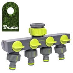 Bradas 4-SMJERNI RAZVODNIK S VENTILIMA ZA SLAVINE RAZVODNIK ZA VRTNO CRIJEVO