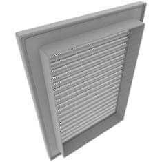 airRoxy FASADNA VENTILACIJSKA REŠETKA S MREŽOM KANALA, SIVA 21X14 CM