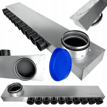 HG Hava RAZVODNA KUTIJA VENTILACIJSKI RAZVODNIK FI 160 ZA 10X CIJEVI FI 75