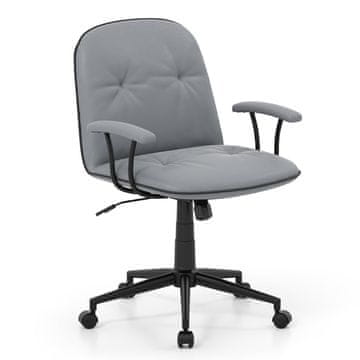 Northix Ergonomska uredska stolica umjetna koža podesiva visina siva