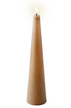 Kaemingk LED svijeća, vosak, ukrasna, stožac, smeđa, na baterije, 27,8 cm, 1 komad